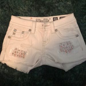 Miss me white jean shorts